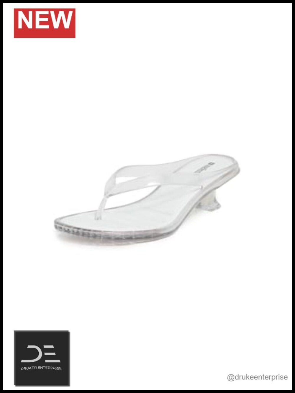 Clear Jelly Kitten Heel Flip Flops Cushioned Footbed